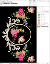 Delicate Floral and Butterfly Embroidery Design - FineryEmbroidery